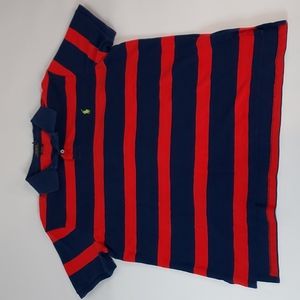 Polo Ralph Lauren blue label red & blue striped polo short sleeve shirt XL